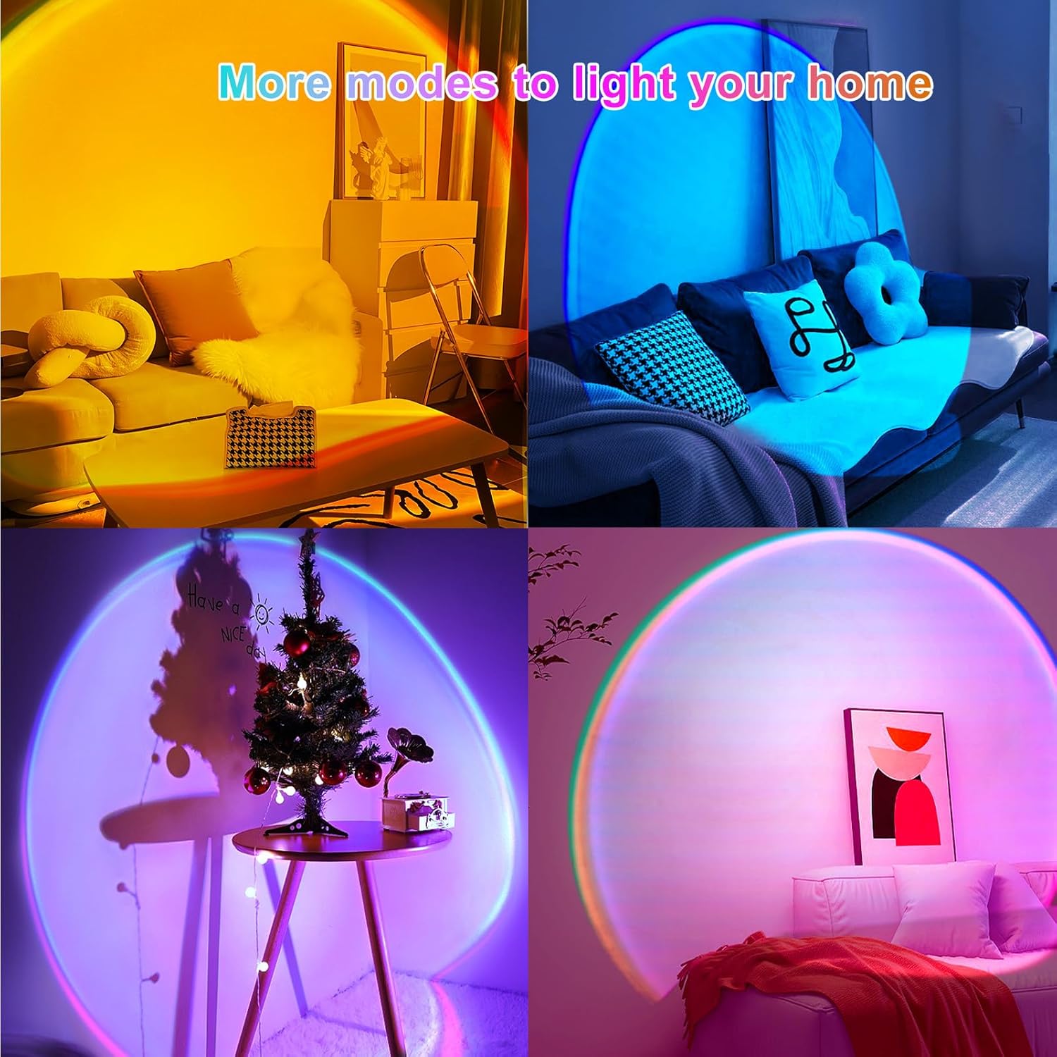Sunset Lamp Projector with APP and Button Control, Multicolor Changing Projection Light Sunlight Lamp for Bedroom, Photography, Party, Tiktok Live, Room Decor - Image 4